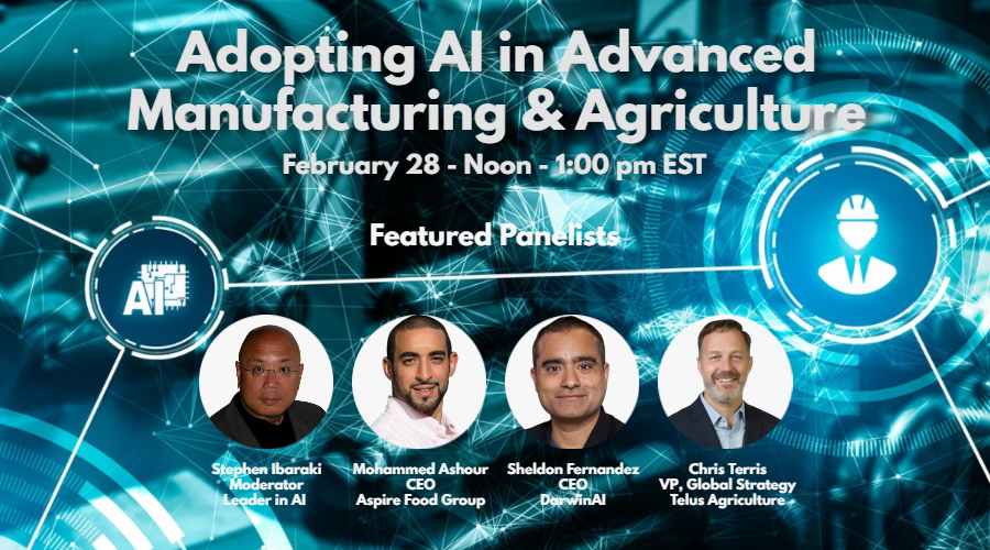 Adopting AI in Advanced Manufacturing & Agriculture poster.